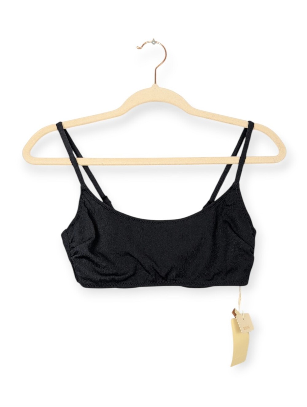 Gottex Bikini Top 10 Black Scoop Neck Swimwear Resort Beach NWT